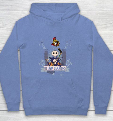 NHL Ottawa Senators Hockey Jack Skellington Halloween Youth Hoodie 8