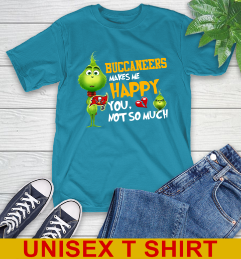NFL Tampa Bay Buccaneers Makes Me Happy You Not So Much Grinch Football Sports T-Shirt 9