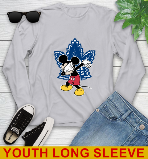 Toronto Maple Leafs NHL Hockey Dabbing Mickey Disney Sports Youth Long Sleeve 6