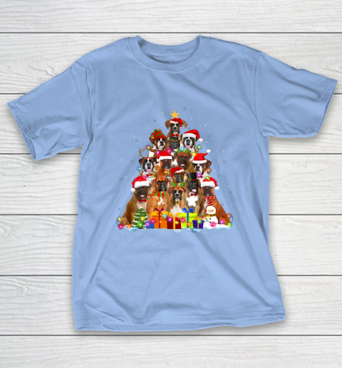 Christmas Pajama Boxer Tree Xmas Gifts Dog Dad Mom T-Shirt 10