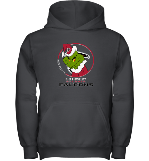 I Hate People But I Love My Atlanta Falcons Grinch NFL Youth Hoodie