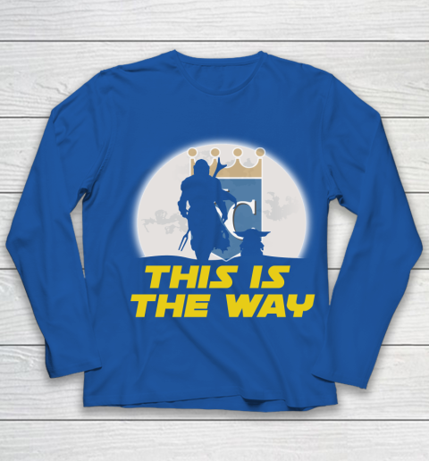 Kansas City Royals MLB Baseball Star Wars Yoda And Mandalorian This Is The Way Youth Long Sleeve 7
