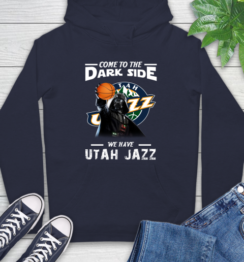 NBA Come To The Dark Side We Have Utah Jazz Star Wars Darth Vader Basketball Hoodie 3