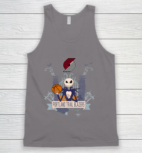 NBA Portland Trail Blazers Basketball Jack Skellington Halloween Tank Top 6