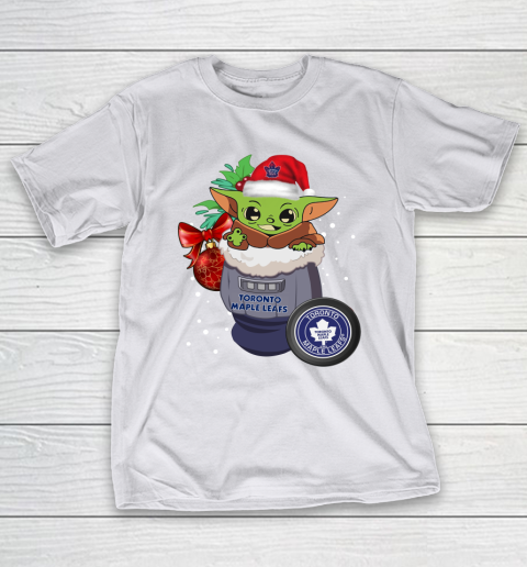 Toronto Maple Leafs Christmas Baby Yoda Star Wars Funny Happy NHL T-Shirt 12