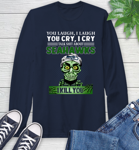 NFL Talk Shit About Seattle Seahawks I Kill You Achmed The Dead Terrorist Jeffrey Dunham Football Long Sleeve T-Shirt 3