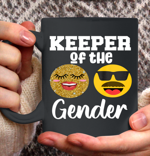 Keeper of the Gender Staches or Lashes Gender Reveal Party Ceramic Mug 11oz 2