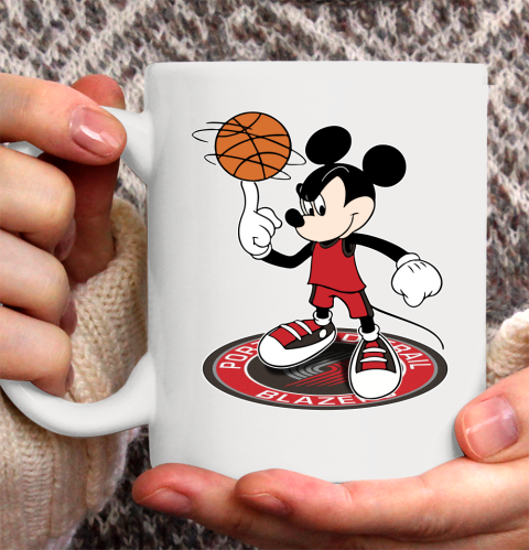 NBA Basketball Portland Trail Blazers Cheerful Mickey Disney Shirt Ceramic Mug 11oz 2