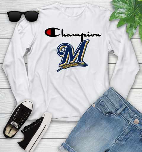 MLB Baseball Milwaukee Brewers Champion Shirt Youth Long Sleeve