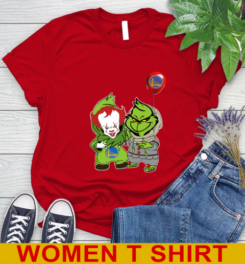 Golden State Warriors Baby Pennywise Grinch Christmas NBA Basketball Women's T-Shirt 10