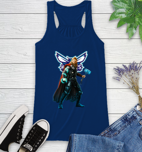 NBA Thor Avengers Endgame Basketball Charlotte Hornets Racerback Tank 9