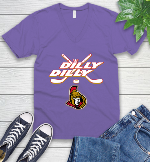 NHL Ottawa Senators Dilly Dilly Hockey Sports V-Neck T-Shirt 10