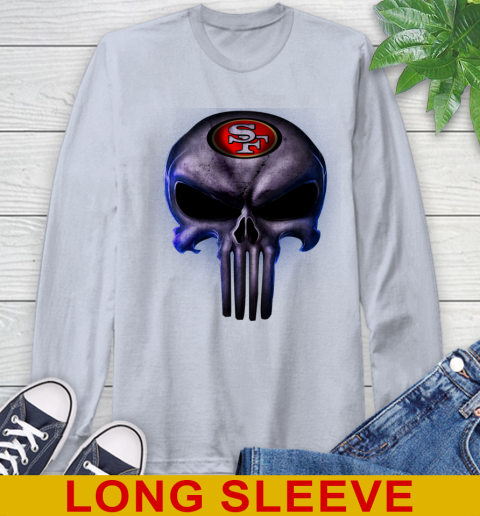 San Francisco 49ers NFL Football Punisher Skull Sports Long Sleeve T-Shirt 6