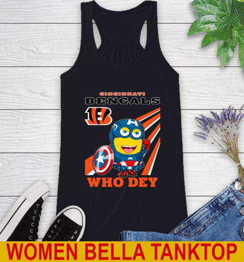 NFL Football Cincinnati Bengals Captain America Marvel Avengers Minion Shirt Racerback Tank 8