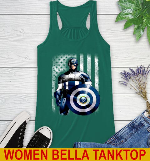 Buffalo Sabres NHL Hockey Captain America Marvel Avengers American Flag Shirt Racerback Tank 5