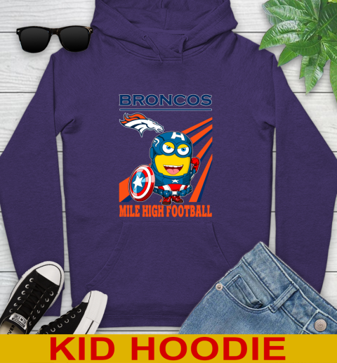 NFL Football Denver Broncos Captain America Marvel Avengers Minion Shirt Youth Hoodie 5