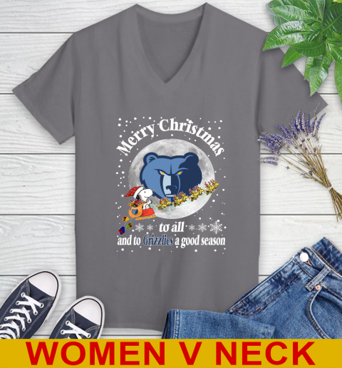 Memphis Grizzlies Merry Christmas To All And To Grizzlies A Good Season NBA Basketball Sports Women's V-Neck T-Shirt 11