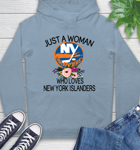 NHL Just A Woman Who Loves New York Islanders Hockey Sports Hoodie 6