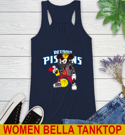 Detroit Pistons NBA Basketball Mickey Peace Sign Sports Racerback Tank 11