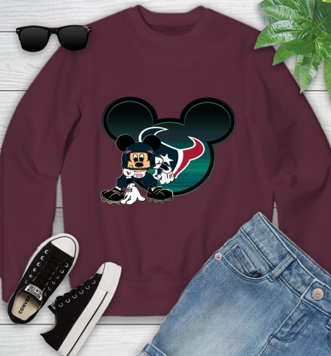 NFL Houston Texans Mickey Mouse Disney Football T Shirt Youth Sweatshirt 5