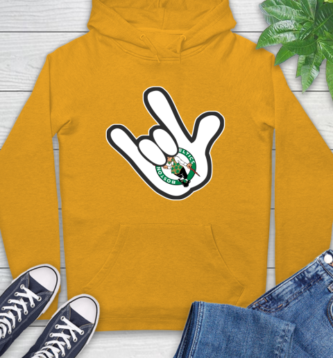 Boston Celtics NBA Basketball Mickey Rock Hand Disney Hoodie 3
