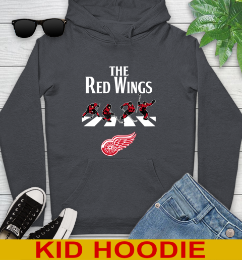 NHL Hockey Detroit Red Wings The Beatles Rock Band Shirt Youth Hoodie 9
