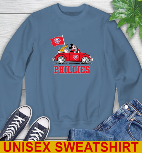 MLB Baseball Philadelphia Phillies Pluto Mickey Driving Disney Shirt Sweatshirt 8