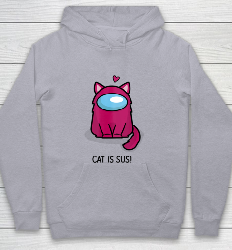 Among Us Game Shirt Cute Cat Astronaut Among me or us Nerdy Girl Gamer Youth Hoodie 4