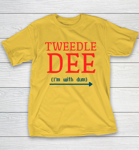 Tweedle Dee I'm With Dum Couple And Friends Funny Lazy Costume Youth T-Shirt 4