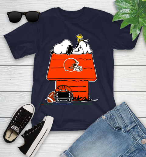 Cleveland Browns NFL Football Snoopy Woodstock The Peanuts Movie Youth T-Shirt 3