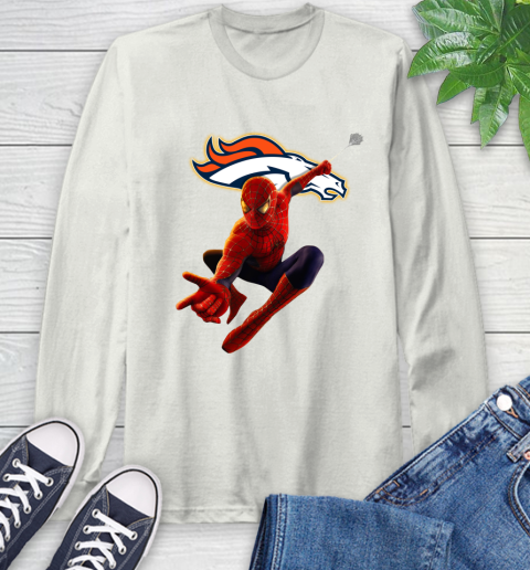 NFL Spider Man Avengers Endgame Football Denver Broncos Long Sleeve T-Shirt 12