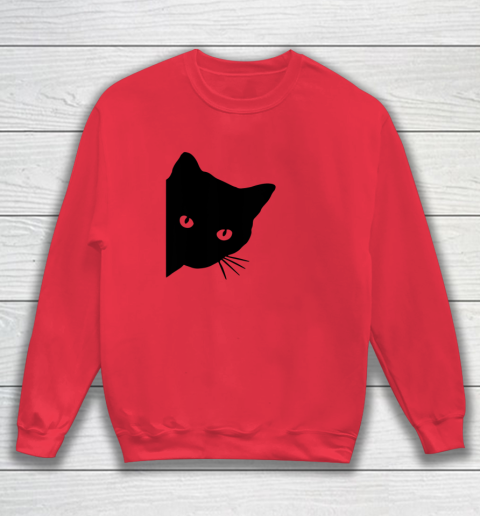 Black Cat Face Watching Funny Cat Halloween Gifts Cat Lovers T Shirt.QZSPTYUYC4 Sweatshirt 6