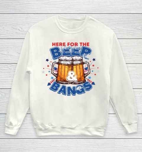 Beer Lover Funny Shirt Beer And Fireworks 4th July 2021 Funny Independence Day Quote Youth Sweatshirt