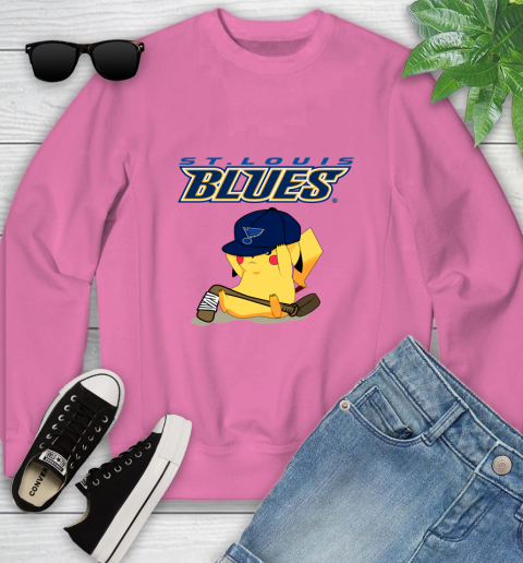 NHL Pikachu Hockey Sports St.Louis Blues Youth Sweatshirt 7