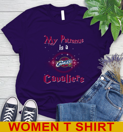 NBA Basketball Harry Potter My Patronus Is A Cleveland Cavaliers Women's T-Shirt 4