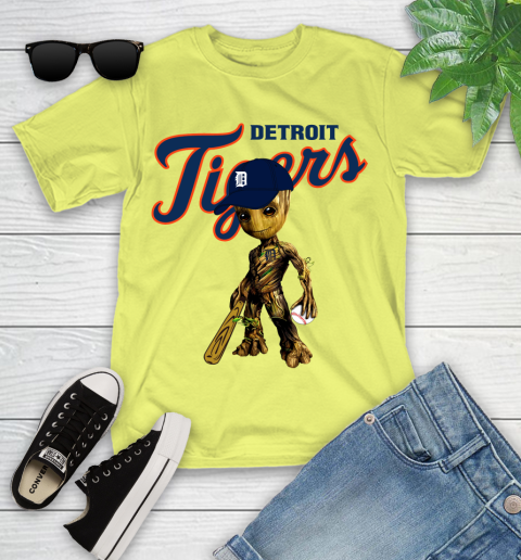 MLB Detroit Tigers Groot Guardians Of The Galaxy Baseball Youth T-Shirt 8