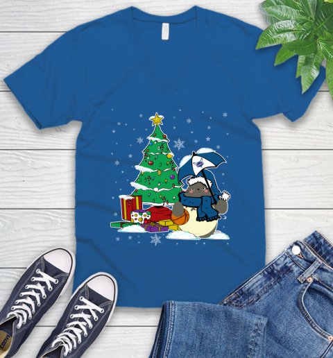Charlotte Hornets NBA Basketball Cute Tonari No Totoro Christmas Sports V-Neck T-Shirt 5