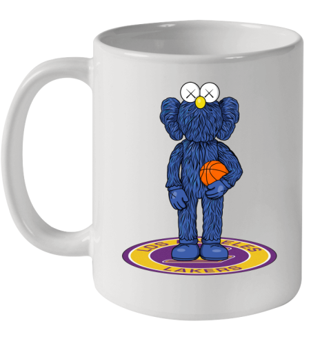 NBA Basketball Los Angeles Lakers Kaws Bff Blue Figure Shirt Ceramic Mug 11oz