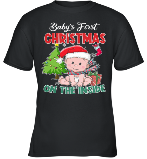 Baby's First Christmas On The Inside Youth T-Shirt