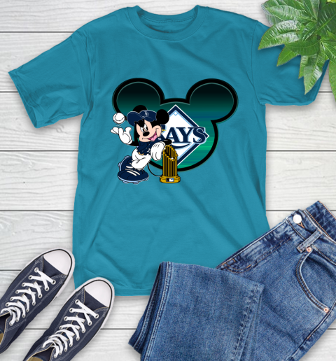 MLB Tampa Bay Rays The Commissioner's Trophy Mickey Mouse Disney T-Shirt 9 MLB Tampa Bay Rays The Commissioner's Trophy Mickey Mouse Disney T-Shirt - Image 9