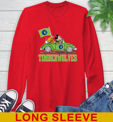 NBA Basketball Minnesota Timberwolves Pluto Mickey Driving Disney Shirt Long Sleeve T-Shirt 10