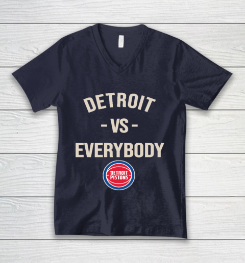 Detroit Pistons Vs Everybody V-Neck T-Shirt 2