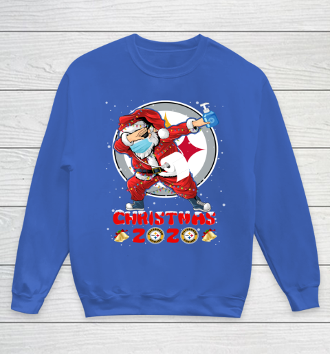 Pittsburgh Steelers Funny Santa Claus Dabbing Christmas 2020 NFL Youth Sweatshirt 6