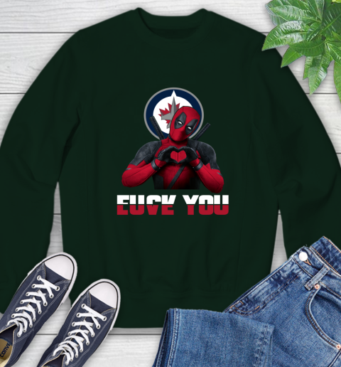 NHL Winnipeg Jets Deadpool Love You Fuck You Hockey Sports Sweatshirt 12