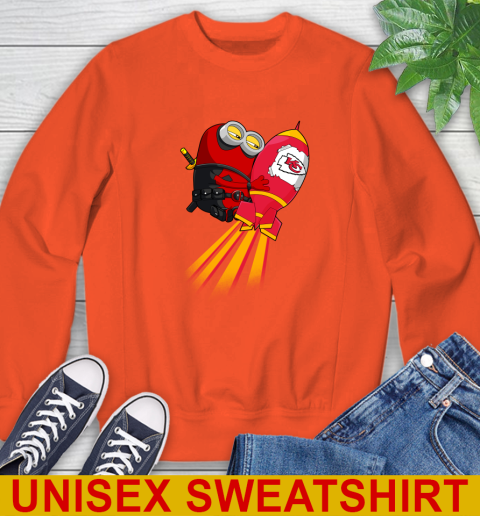 NFL Football Kansas City Chiefs Deadpool Minion Marvel Shirt Sweatshirt 3