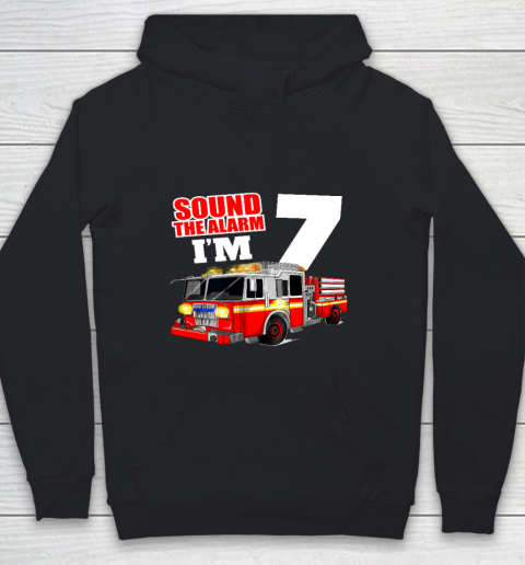 Kids Fire Truck 7th Birthday T Shirt Boy Firefighter 7 Years Old Youth Hoodie