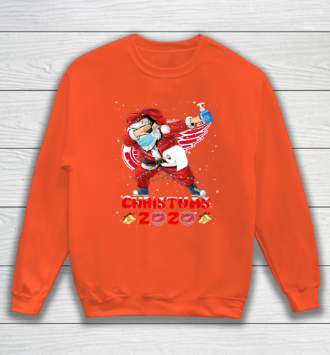 Detroit Red Wings Funny Santa Claus Dabbing Christmas 2020 NHL Sweatshirt 3