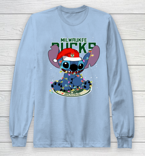 Milwaukee Bucks NBA noel stitch Basketball Christmas Long Sleeve T-Shirt 5