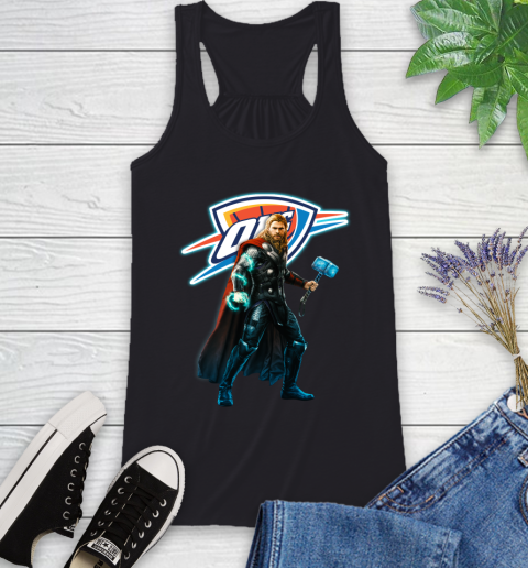 NBA Thor Avengers Endgame Basketball Oklahoma City Thunder Racerback Tank 2