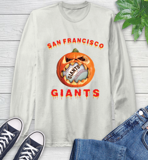 MLB San Francisco Giants Halloween Pumpkin Baseball Sports Long Sleeve T-Shirt 12